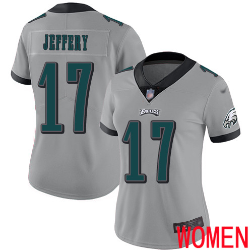 Women Philadelphia Eagles #17 Alshon Jeffery Limited Silver Inverted Legend NFL Jersey Football->nfl t-shirts->Sports Accessory